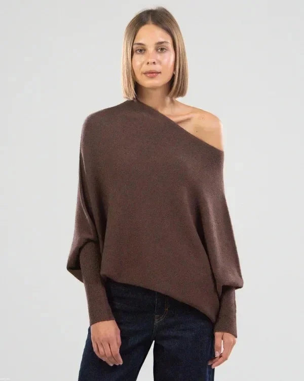 Imke – Asymmetrischer Drapierter Pullover