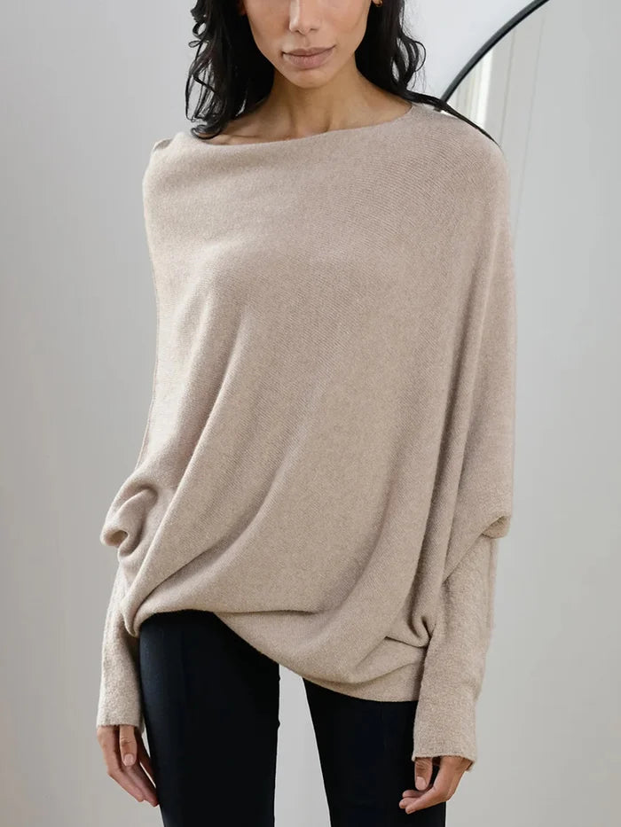 Imke – Asymmetrischer Drapierter Pullover