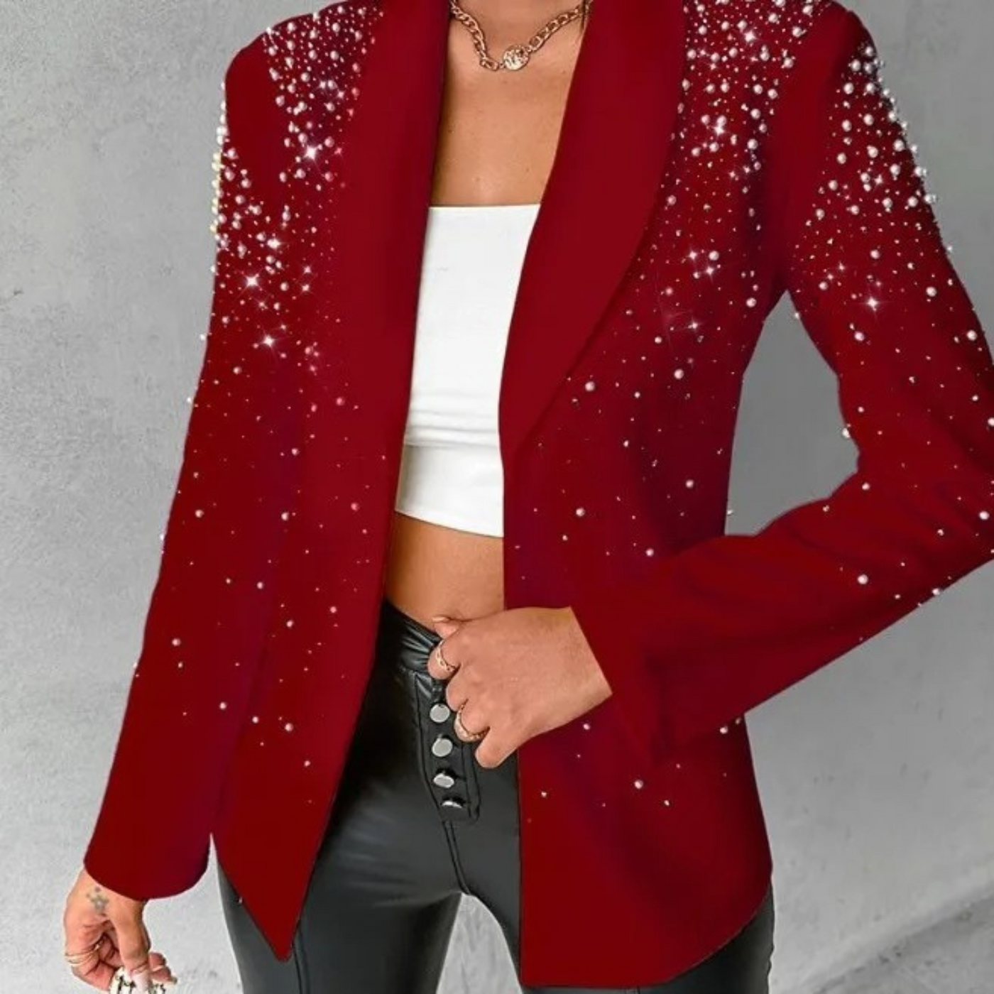 Blazer mit Perlenverzierung für Damen