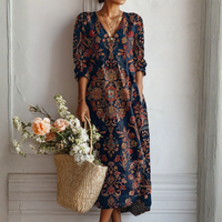 Isla | Elegantes Leinenkleid in Mehrfarbig