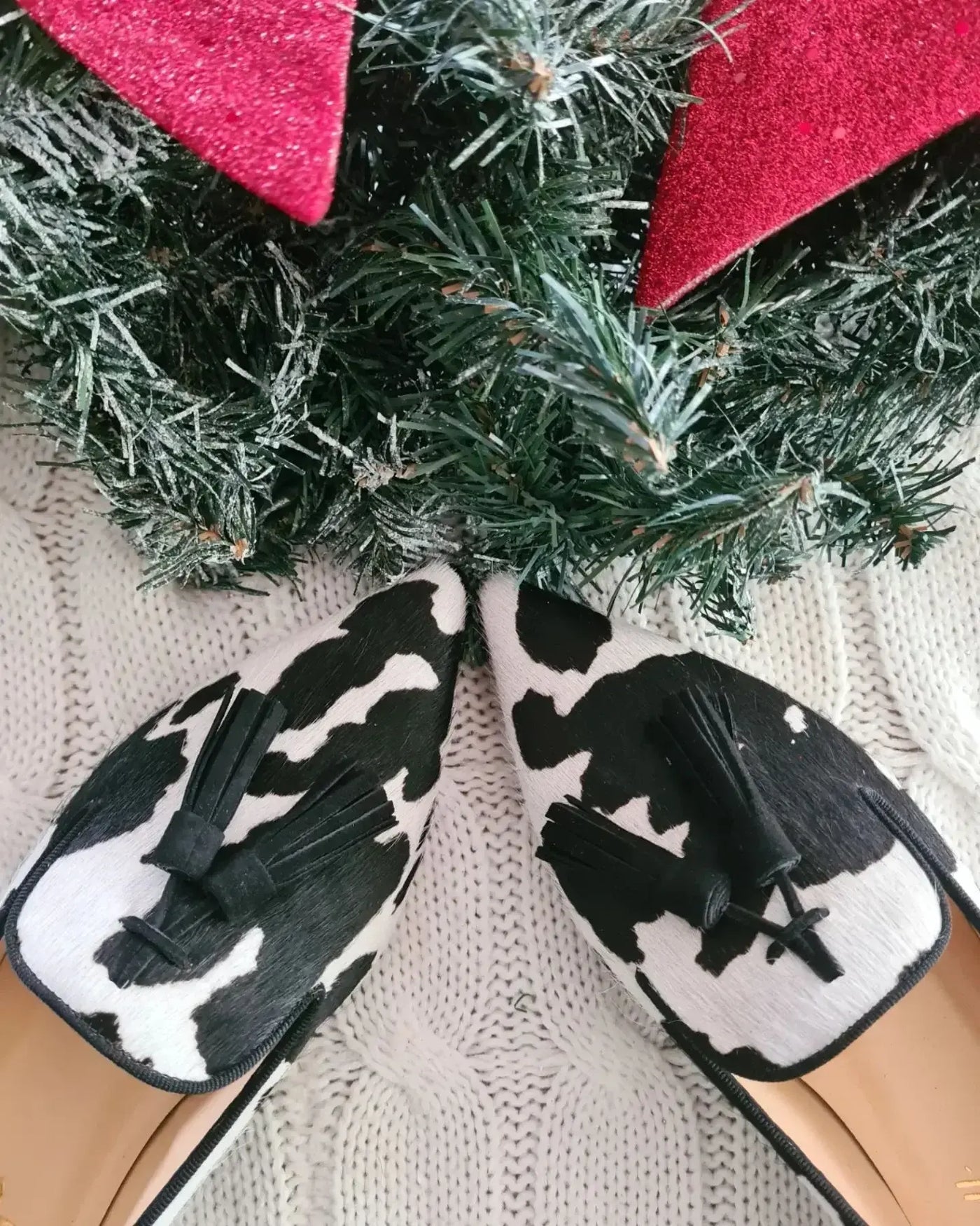 Ivana- Loafer mit Animal Print und pinken Quasten