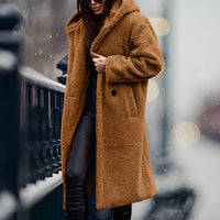 Warme Teddy-Winterjacke für Frauen - Jaylin in Hellbraun