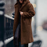 Warme Teddy-Winterjacke für Frauen - Jaylin in Kamel