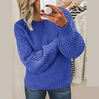 Kelly - Klassischer Wollpullover in Blau