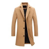 Wintermantel Herren | Einreihig mit Knöpfen in Beige