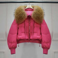 Dicke Damen-Pufferjacke für den Winter - Joyce in Rosa 2