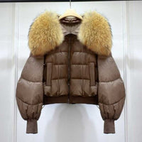 Dicke Damen-Pufferjacke für den Winter - Joyce in Braun 2