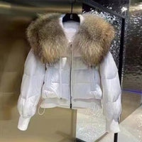 Dicke Damen-Pufferjacke für den Winter - Joyce in Weiß 2