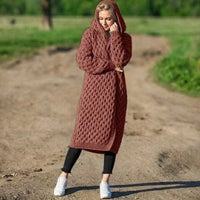 Modische Warme Damen Stricjacke - Juul in Braun