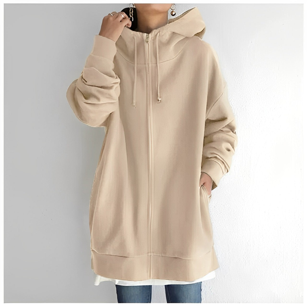 Jadwiga - Fleece-Hoodie mit Reißverschluss