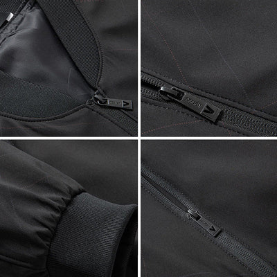 Herren Bomberjacke mit Reißverschluss und gerippten Bündchen