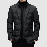 Herren Winterjacke | Slim Fit Gestepptes Design in Schwarz
