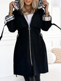 Romy | Lange Sportlich-Chice Jacke in Schwarz