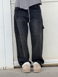 Madeleine | Weit geschnittene High-Waist-Hose in Dunkel Blau
