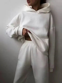 Tracey - Farbenes set aus Kapuzenpullover und Jogginghose für Damen in Weiß
