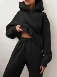 Tracey - Farbenes set aus Kapuzenpullover und Jogginghose für Damen in Schwarz