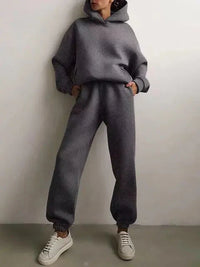 Tracey - Farbenes set aus Kapuzenpullover und Jogginghose für Damen in Dunkelgrau