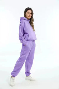 Tracey - Farbenes set aus Kapuzenpullover und Jogginghose für Damen in Lila