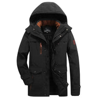 Wasserdichter Parka Wintermantel Kapuzenjacke in Schwarz