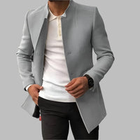 Adrian | Slim Fit Trench Coat in Grau