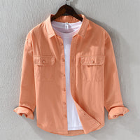 Clifford | Langarm Klappentasche Hemd in Orange