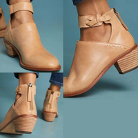 Bequeme Damenabsätze mit Reißverschluss – Vera in Beige