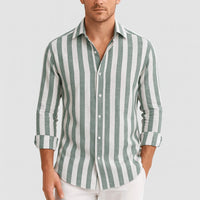 Scott | Herren Gestreiftes Button-Down Hemd in Grün