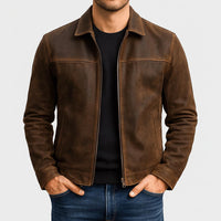 Alexander | Herren Klassiker Lederjacke in Braun