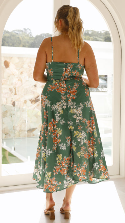 Flora | Romantisches Midikleid mit Blumendruck