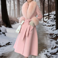 Eleganter Warmer Wintermantel - Liane in Rosa
