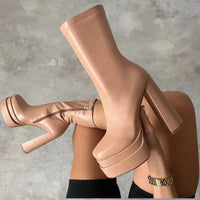 Stylische hohe Stiefel für Frauen - Lize in Rosa