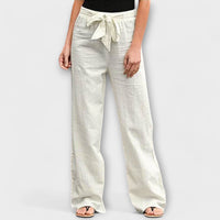 Loreen - Leichte Leinenhose in Weiß