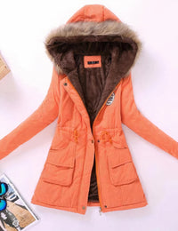 Gemütliche und bequeme Fleecejacke für Frauen - Luiza in Orange