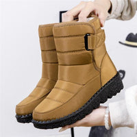 Winterschuhe Damen | Mittelhoch Mit Klettverschluss in Khaki