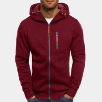Lässiger Herren-Hoodie mit Reißverschluss und Komfort für Alltag und Freizeit in Rot