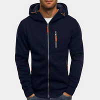 Lässiger Herren-Hoodie mit Reißverschluss und Komfort für Alltag und Freizeit in Marineblau