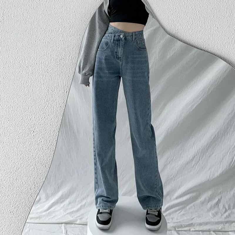 Laura | Entspannte Mom Jeans mit weitem Bein