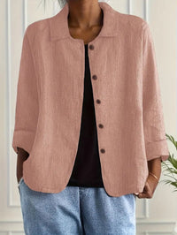 Leichter Damen Cardigan Hemd-Stil mit Knöpfen für Sommer und Alltag in Rosa