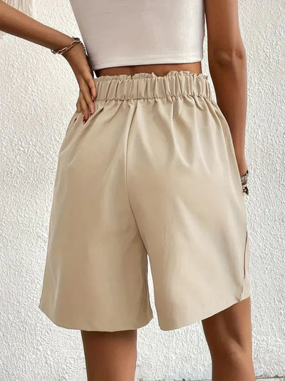Damen Leinen-Shorts mit hoher Taille
