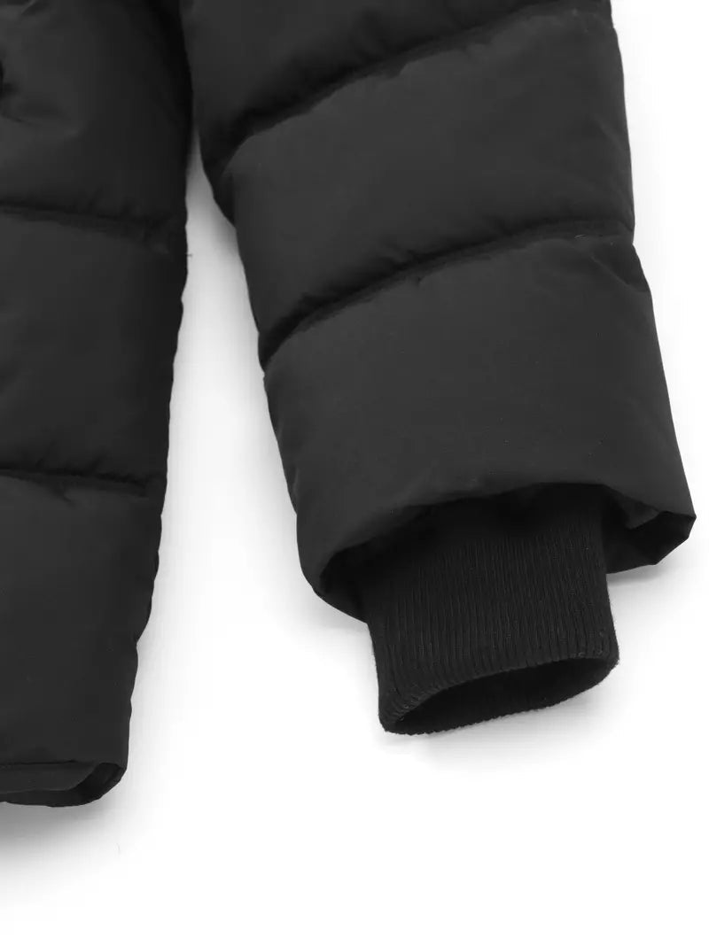 Leon | Warme Pufferjacke Schwarz für Herren Winter
