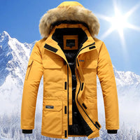 Leon | Warme Winterjacke für Herren Fleecegefüttert in Gelb