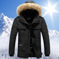 Leon | Warme Winterjacke für Herren Fleecegefüttert in Schwarz