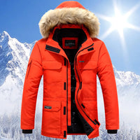 Leon | Warme Winterjacke für Herren Fleecegefüttert in Orange