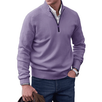 Tim | Hochkragen-Pullover mit Reißverschluss in Lila