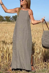 Anouk | Luftiges Leinenkleid für den Sommer in Grün