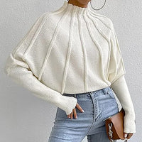 Elen - Rollkragenpullover mit elegantem Faltenwurf in Weiß
