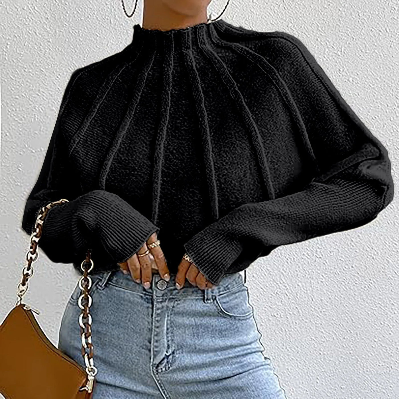 Elen - Rollkragenpullover mit elegantem Faltenwurf