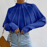Elen - Rollkragenpullover mit elegantem Faltenwurf in Blau
