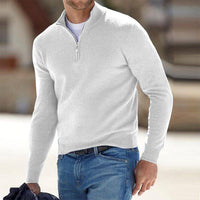 Pullover Herren Weste | Reißverschluss Freizeitmode in Weiß