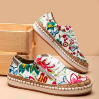 Orthopädische Sportschuhe mit Blumenmuster - Maddie in Rot